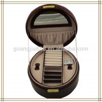 Round elegant leather jewelry box ,jewelry gift case,jewelry storage box