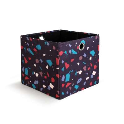 Terrazzo fabric folding box foldable toy storage box for home decoration