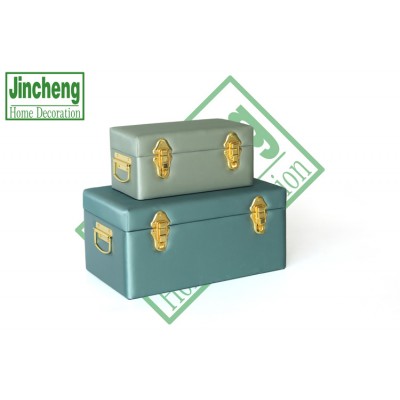 Sets of two Delicate simple style  faux leather Jewelry Storage Box Organizer